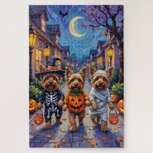 Puzzle Perros Yorkshire Terrier con disfraces de Hallowee