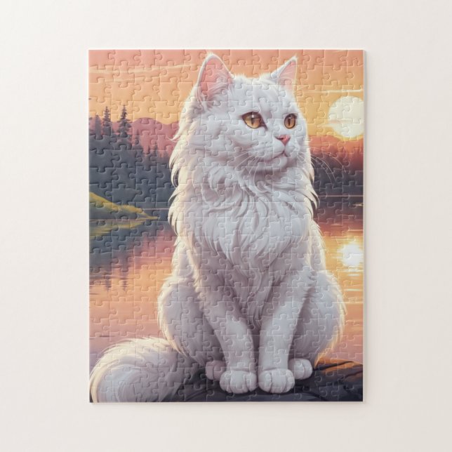 Puzzle Persian White Cat (Vertical)