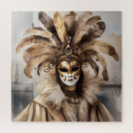 Puzzle Person wearing Venetian mask