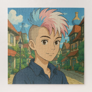 Puzzle Persona de anime transgénero con Mohawk LGBTQIA+