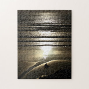 Puzzle Persona que practica surf de la puesta del sol en