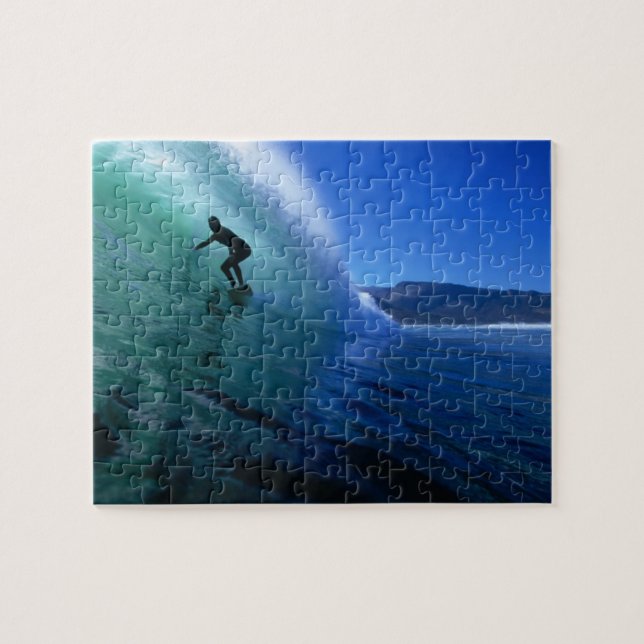 Puzzle Persona que practica surf del Rompecabezas-Océano (Horizontal)