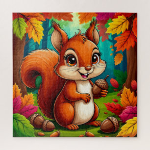 Puzzle Personaje de ardilla de dibujos animados adorable