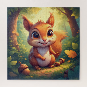 Puzzle Personaje de ardilla de dibujos animados adorable