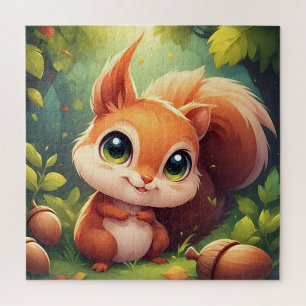 Puzzle Personaje de ardilla de dibujos animados adorable