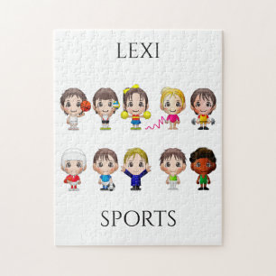 Puzzle Personajes de dibujos animados deportivos rompecab