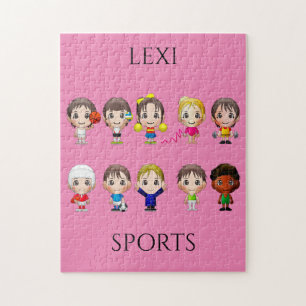 Puzzle Personajes de dibujos animados deportivos rompecab