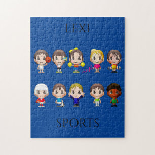 Puzzle Personajes de dibujos animados deportivos rompecab
