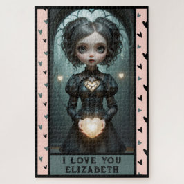 Puzzle Personalice, TE AMO chica de corazones lindos