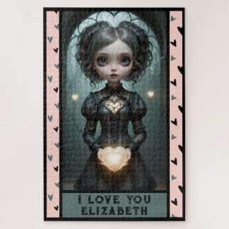 Puzzle Personalice, TE AMO chica de corazones lindos