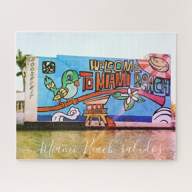 Puzzle Personaliza el Personalizado MIAMI BEACH Art Deco (Horizontal)