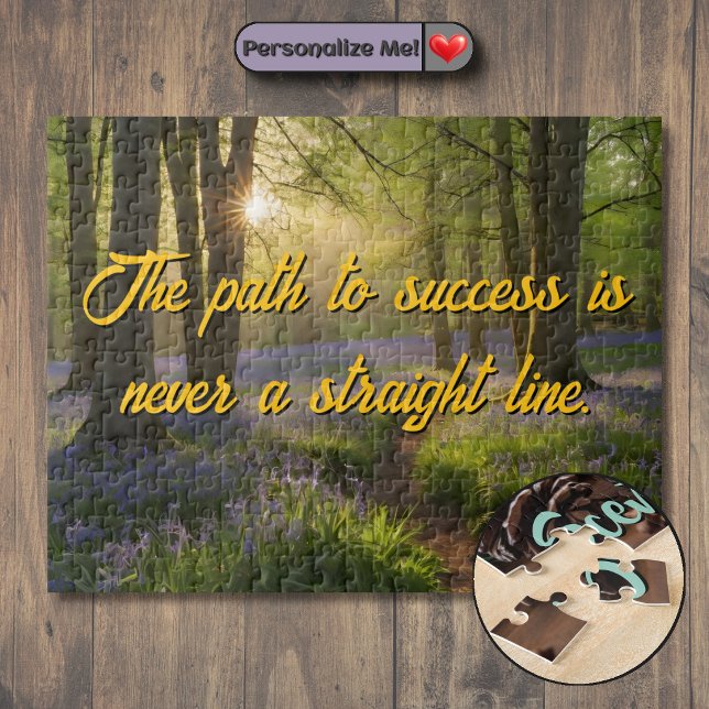 Puzzle Personaliza tu Camino de Flores del Bosque Motivac (Customize your Forest Flowers Path Motivational Jigsaw Puzzle)