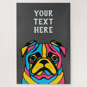 Puzzle personalizable 3 tono pug