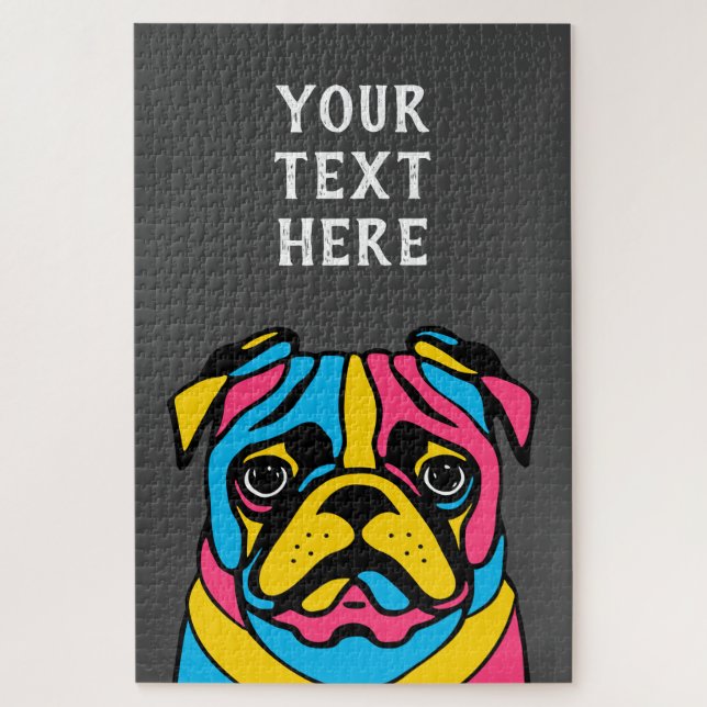 Puzzle personalizable 3 tono pug (Vertical)