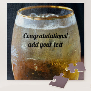 Puzzle Personalizable de felicitaciones por el vidrio esc