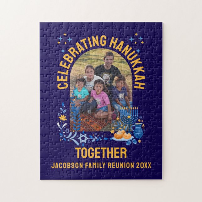 Puzzle Personalizable HANUKKAH FAMILIAR REUNION Souvenir (Vertical)