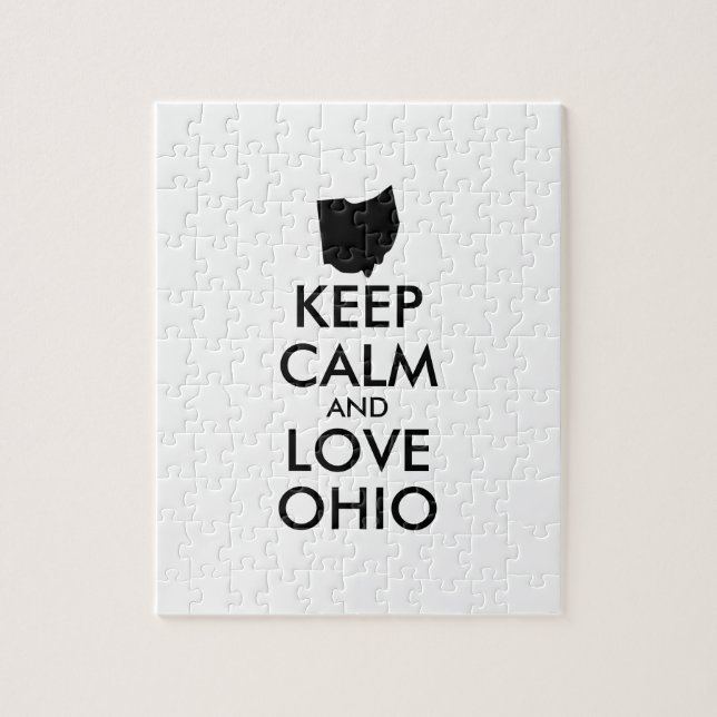 PUZZLE PERSONALIZABLE MANTENGA CALMA Y AME A OHIO (Vertical)
