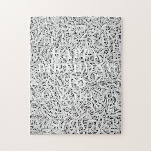 Puzzle Personalizable Monotone de Moda de mezcla de letra (Vertical)