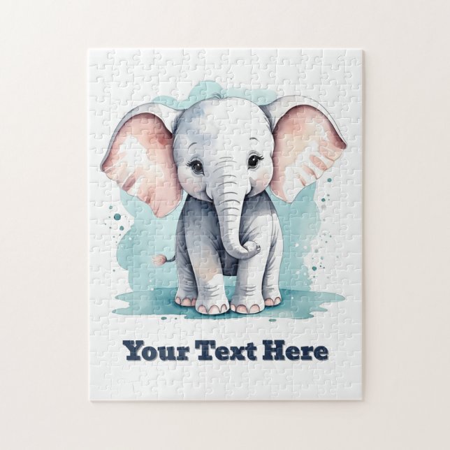Puzzle Personalizable Pequeño elefante (Vertical)