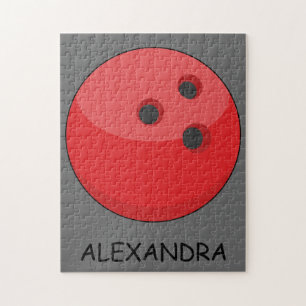 Puzzle Personalización de la bola de bolos rojos