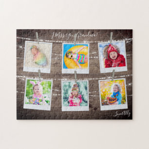 Puzzle Personalización de seis imágenes rusticas de mader