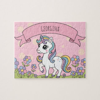Puzzle Personalizada Cute Girly Unicorn