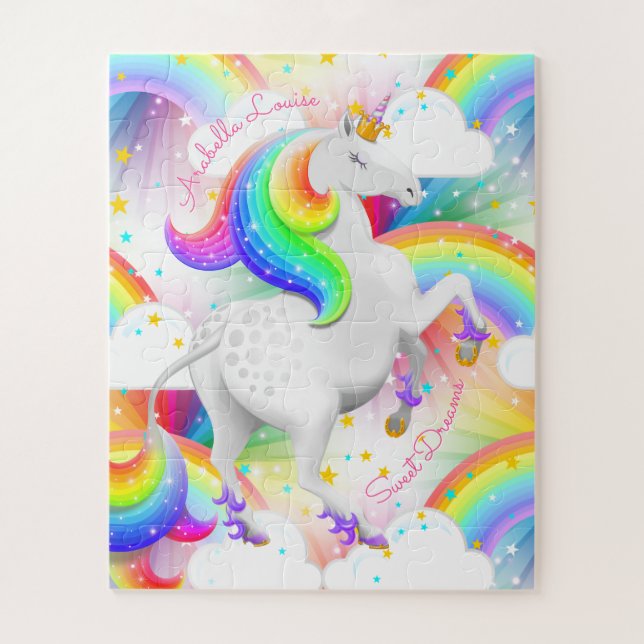 Puzzle Personalizada la Princesa Unicorn (Vertical)