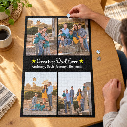 Puzzle Personalizado 4 Foto Mejor Papá del Mundo Día del