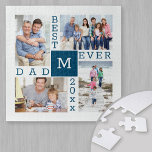 Puzzle Personalizado 4 Mejor Collage de fotos<br><div class="desc">Rompecabezas del Collage de fotos personalizado para el mejor papá de la historia. La plantilla está preparada para que añadas 4 de tus fotos favoritas, el año y la inicial. Un gran regalo para el día del padre, un cumpleaños o como un recuerdo de un evento o logro personal. El...</div>