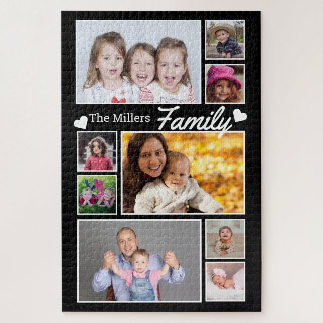 Puzzle Personalizado 9 Nombre De Familia De Collage de fo (Vertical)