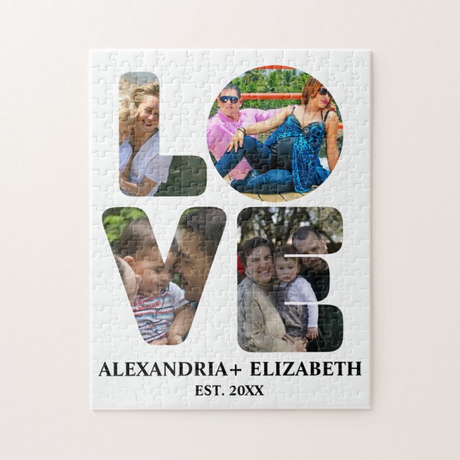Puzzle Personalizado amor moderno 4 collage de fotos para (Vertical)