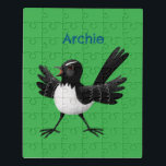 Puzzle Personalizado australiano Willie Wagtail personali<br><div class="desc">Un lindo australiano Willie Wagtail listo para enfrentarse al mundo. Dibujado en un divertido estilo de ilustracion personalizado.</div>