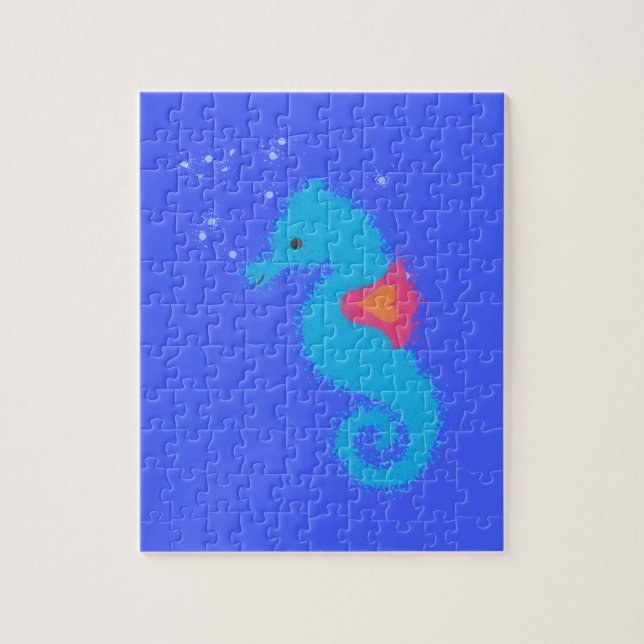 Puzzle Personalizado azul caballito de mar (Vertical)
