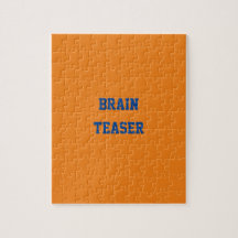 Personalizado Blue Text Brain Teaser Naranja