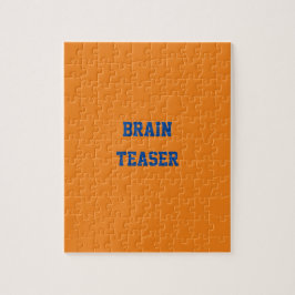 Puzzle Personalizado Blue Text Brain Teaser Naranja