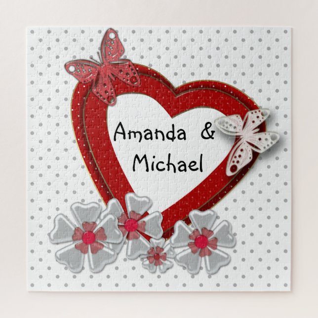 Puzzle Personalizado, boda o El día de San Valentín (Vertical)
