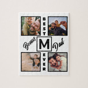 Puzzle Personalizado Bono moderno papá Stepdad 4 Collage