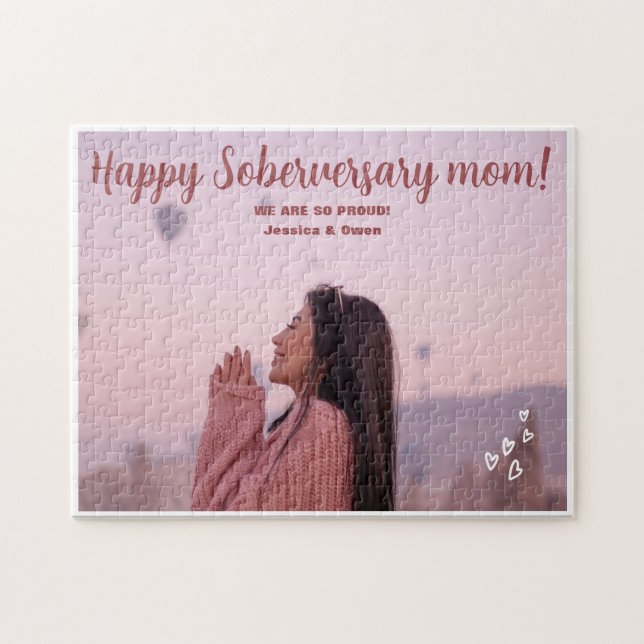 Puzzle Personalizado celebra la foto de Sober Mom Persona (Horizontal)
