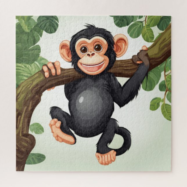 Puzzle Personalizado chimpancé loco gracioso (Vertical)