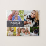 Puzzle Personalizado Collage con el nombre de familia Cha<br><div class="desc">Sorprende a tus seres queridos con un rompecabezas personalizado que muestra sus preciados recuerdos familiares. Este rompecabezas personalizado le permite crear un collage de fotos familiares e incluso personalizarlo con su apellido. Es un regalo único y atento que todos pueden disfrutar. Personalizar el rompecabezas es una brisa. Simplemente reemplace las...</div>