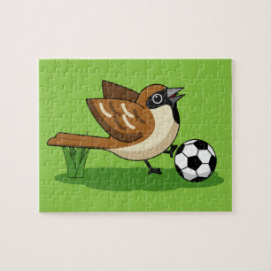 Puzzle Personalizado Cute Sparrow Jugando Fútbol