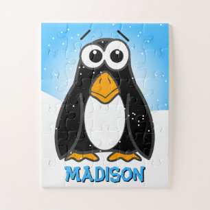 Puzzle Personalizado Cuto Personalizable Pingüino Nombre