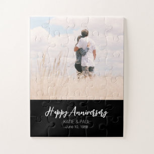 Puzzle Personalizado de aniversario foto boda moderno y e
