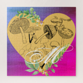 Puzzle Personalizado de champiñones y ranas forestales en