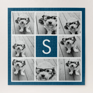 Puzzle Personalizado de collage de fotos Monograma Marina