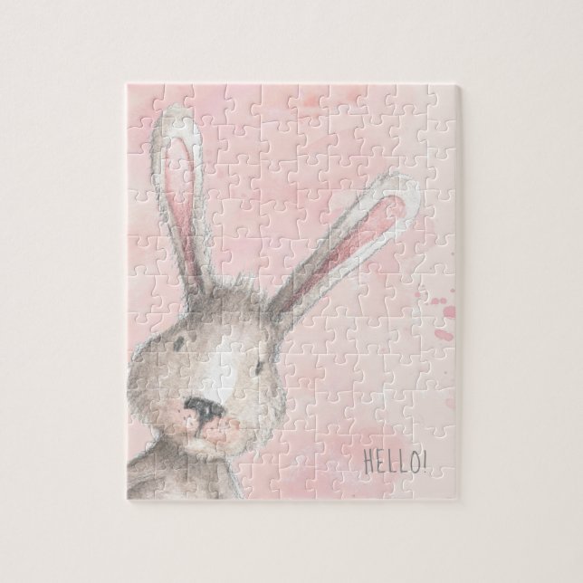 Puzzle personalizado de Conejo Conejo de Acuarela (Vertical)