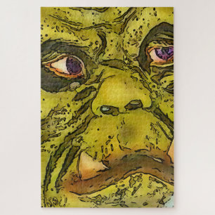 Puzzle Personalizado de contorno negro de monstruo de tor