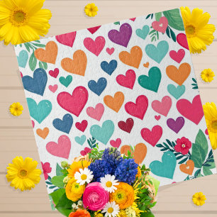 Puzzle Personalizado de corazones coloridos