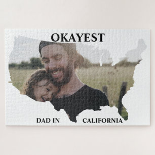 Puzzle Personalizado de EE.UU. foto Okayest papá Fathers 
