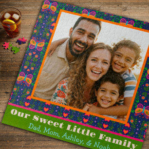 Puzzle Personalizado de Flores de Mariposa Folclórica Bon